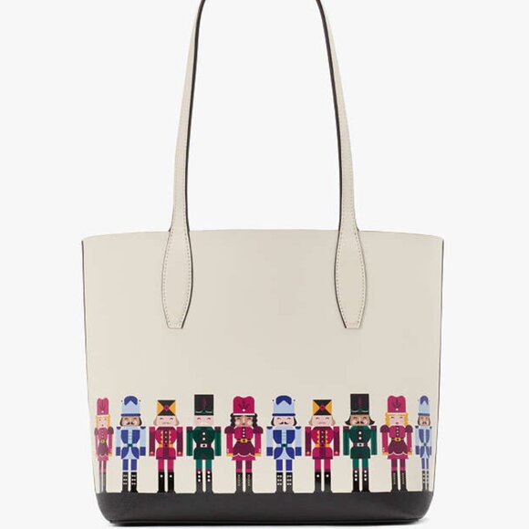 kate spade Oh What Fun Nutcracker Small Leather Tote with Zip Wristlet Set NWT - Picture 6 of 7